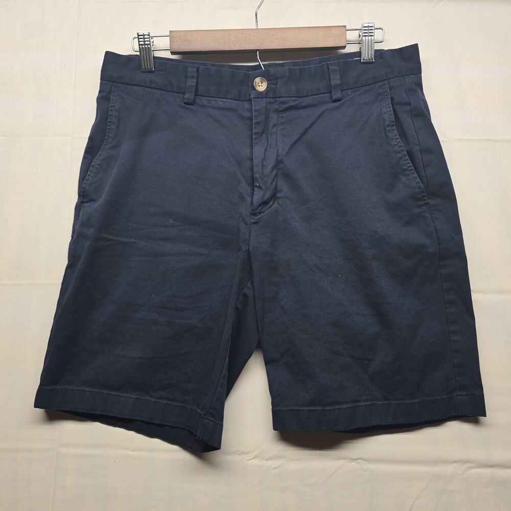 Vineyard Vines Men Navy Blue Chinos Shorts Flat Front Size 32, golf, casual